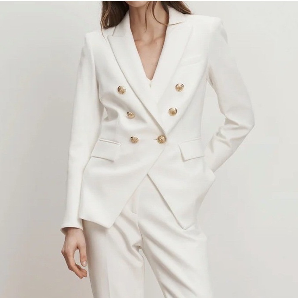 NWT Veronica Beard Miller Dickey Jacket 16 White Linen Blazer Office Nautical